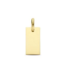 14K geelgoud graveerhanger rechthoek 4026546