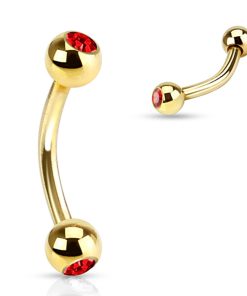 Rook piercing steentje rood