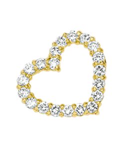 The Jewelry Collection Hanger Hart Zirkonia - Goud