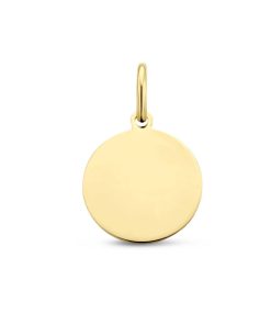 zilver verguld (geel) graveerhanger rond 3 micron 2103130