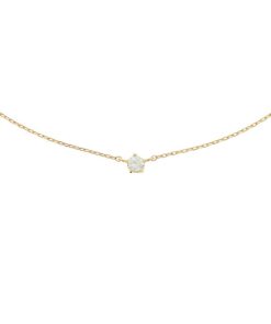 Slank Anker Collier van Geelgoud met Kleine Zirkonia Hanger