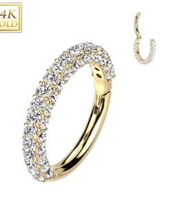 Piercing 14kt ring Hoop Front and Sides of Hoop 1.2x10 - LMPiercings