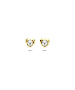 Lev Sieraden 14 karaat geelgoud oorknoppen parel 4,5 mm