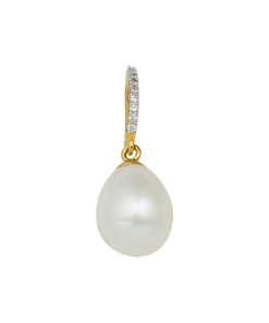 The Jewelry Collection Hanger Parel En Zirkonia 14 X 8,5 mm - Goud