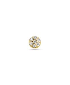 Lev sieraden 14 karaat Geelgouden Labret 1.0 x 8 mm met bal en steentjes - Piercing - labret piercing - neuspiercing staafje - tragus piercing - Monroe piercing- Oorpiercing-helix