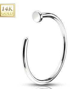 14K Wit Goud Neusring - 8 mm - LMPiercings