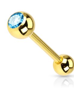 Piercing aqua gold plated - LMPiercings