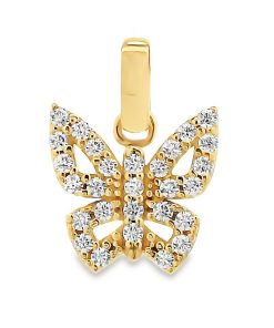 Juwelier Zwartevalk 14 karaat gouden vlinder hanger - 14.308
