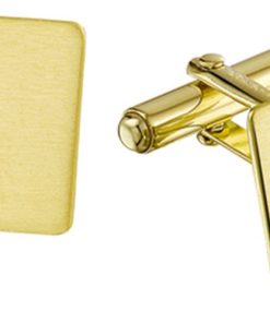 YO&NO - Manchetknopen - Goud - Poli/mat - Gediamanteerd - 13/20mm - Sieraden man - 585 Goud