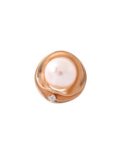 Roségouden hanger - 18 karaat - diamant en parel - uitverkoop - Juwelier Verlinden St. Hubert – van €695,= voor € 455,=