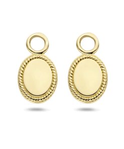 Blush Oorbedel 9069YGO 14k Geelgoud Ovaal met rondom Motief