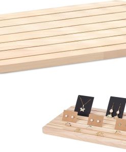 JGS Premium - Houten Oorbelstandaard 6 Sleuven Sieradenstandaard Ringhouder Sieradenorganizer - Thuis Kantoor Retailwinkel - 275 x 17 cm