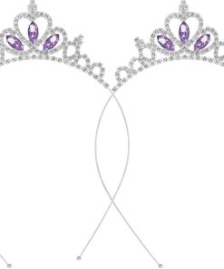 Allecto Plus - Meisjes Tiara Kroon met Strass voor Verjaardag en Bruiloft - 2 Stuks