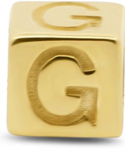 New Bling 9NBG-912G Gouden Kubus met Letter G - 3,8mm - hanger - 14 Karaat - Goud