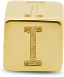 New Bling 9NBG-912I Gouden Kubus met Letter I - 3,8mm - hanger - 14 Karaat - Goud