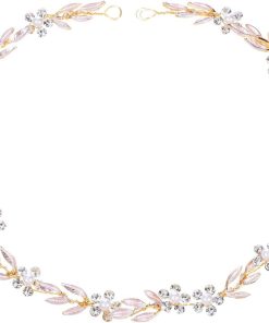 Allecto Plus - Haarsieraad voor dames bruid hoofdtooi goud kristal haarband - bruiloft accessoires Romeinse godin lauwerkrans fee - 78 karakters