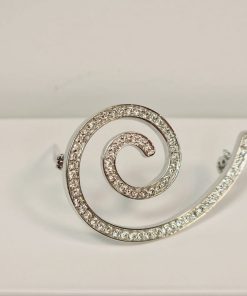 Broche - 14 karaat - witgoud - diamant - uitverkoop juwelier Verlinden St. Hubert van €980,= voor €635,=