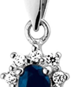 The Jewelry Collection Hanger Saffier En Zirkonia - Goud