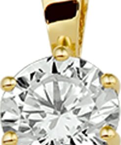 14K Geelgouden Ronde Hanger met Zirkonia