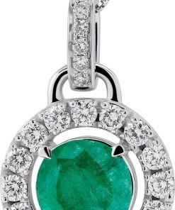 Orphelia HD-4213/EM - Hanger - Goud 18 kt - Diamant 0.31 ct / Smaragd 0.93 ct - 1.8 cm