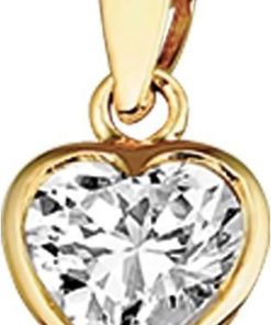 The Jewelry Collection Hanger Hart Zirkonia - Goud
