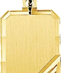 The Jewelry Collection Graveerhanger Mat Gediamanteerd - Goud