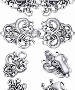 2 Stuks metalen truiclip - antiek zilver - retro cape-/sjaalclips - Keltisch hemd-broche - vintage kraagsluitingen - dames - stijlvol accessoire