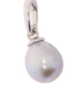 Witgoud hanger - 14karaat – parel - cliphanger - uitverkoop Juwelier Verlinden St. Hubert - van €375,= voor €225,=