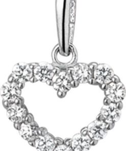 The Jewelry Collection Hanger Hart Zirkonia - Goud