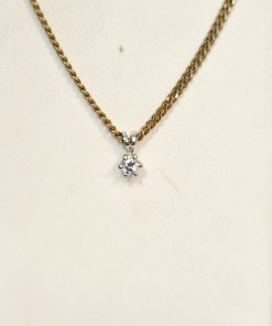 Witgouden hanger - 14 karaat – diamant - solitaire - 0.09crt - uitverkoop Juwelier Verlinden St. Hubert – van €329,= voor €219,=