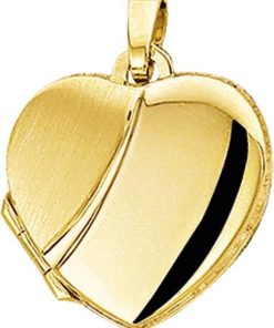 The Jewelry Collection Medaillon Hart Poli/mat - Goud