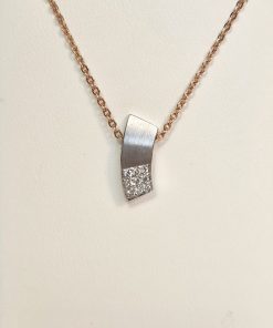 Witgouden hanger - 14karaat – diamant – 0.10crt - uitverkoop Juwelier Verlinden St. Hubert - van €695,= voor €365,=