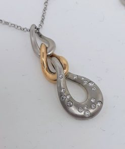 Hanger - wit en rose goud 14 krt - 0.30 crt diamant - Verlinden juwelier