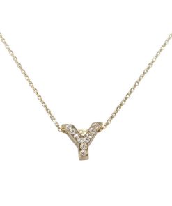 Gouden ketting met Y zirkonia hanger