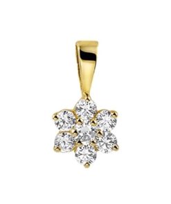 Geelgouden Hanger zirkonia halo 4017308