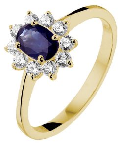 Sparkle14 Ring Saffier En Zirkonia - Goud