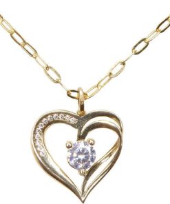 Gouden ketting met hart hanger
