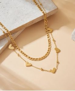 Luxe ketting met hart -Roestvrijstalen - Hart Hanger Ketting - Verfijnde Sieraden voor Vrouwen -Valentijn - Liefde - Verrassing
