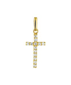 Marie Celeste hanger kruis zirkonia - Goud
