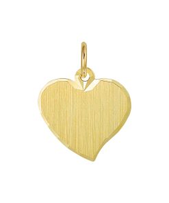 Graveerhanger Hart Mat Gediamanteerd