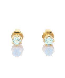 Oorknopjes Geboortesteen December Blauw Topaas Goud | cadeau dames