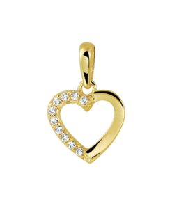 The Jewelry Collection Hanger Hart Zirkonia - Goud