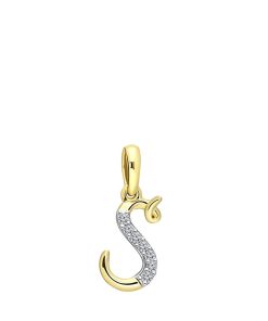 Lucardi Dames alfabet hanger met diamant (0,03ct) - Hanger - Cadeau voor vrouwen - 14 Karaat Goud - Geelgoud