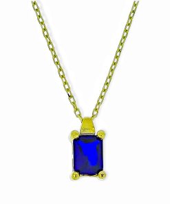Gouden Ketting Saffier Hanger 14 karaats