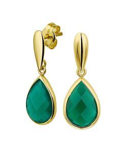 Marie-Celeste Oorhangers Agaat - Goud