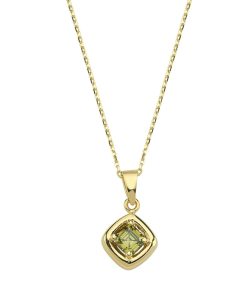 Gouden Ketting Groen Hanger Zirkonia 14 karaats
