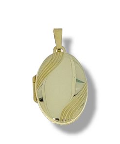 Gouden Medaillon Ovaal Hanger 32 x 17 mm 14 karaats