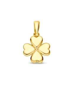 14K geelgoud hanger klavertje 16 mm 4031651