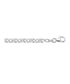 YO&NO - Armband - Zilver - Grieks - 4.0mm - 19cm - Sieraden Vrouw -Heren - Gerhodineerd -  Zilver 925