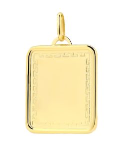 Juwelier Zwartevalk 14 karaat gouden plaat hanger met meander - 14.316